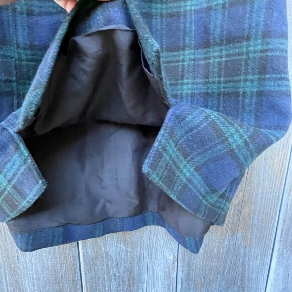 Hollister Plaid Ultra Hi Rise Mini Skirt A-line Lined Preppy Blue Green Y2K M - Picture 8 of 15